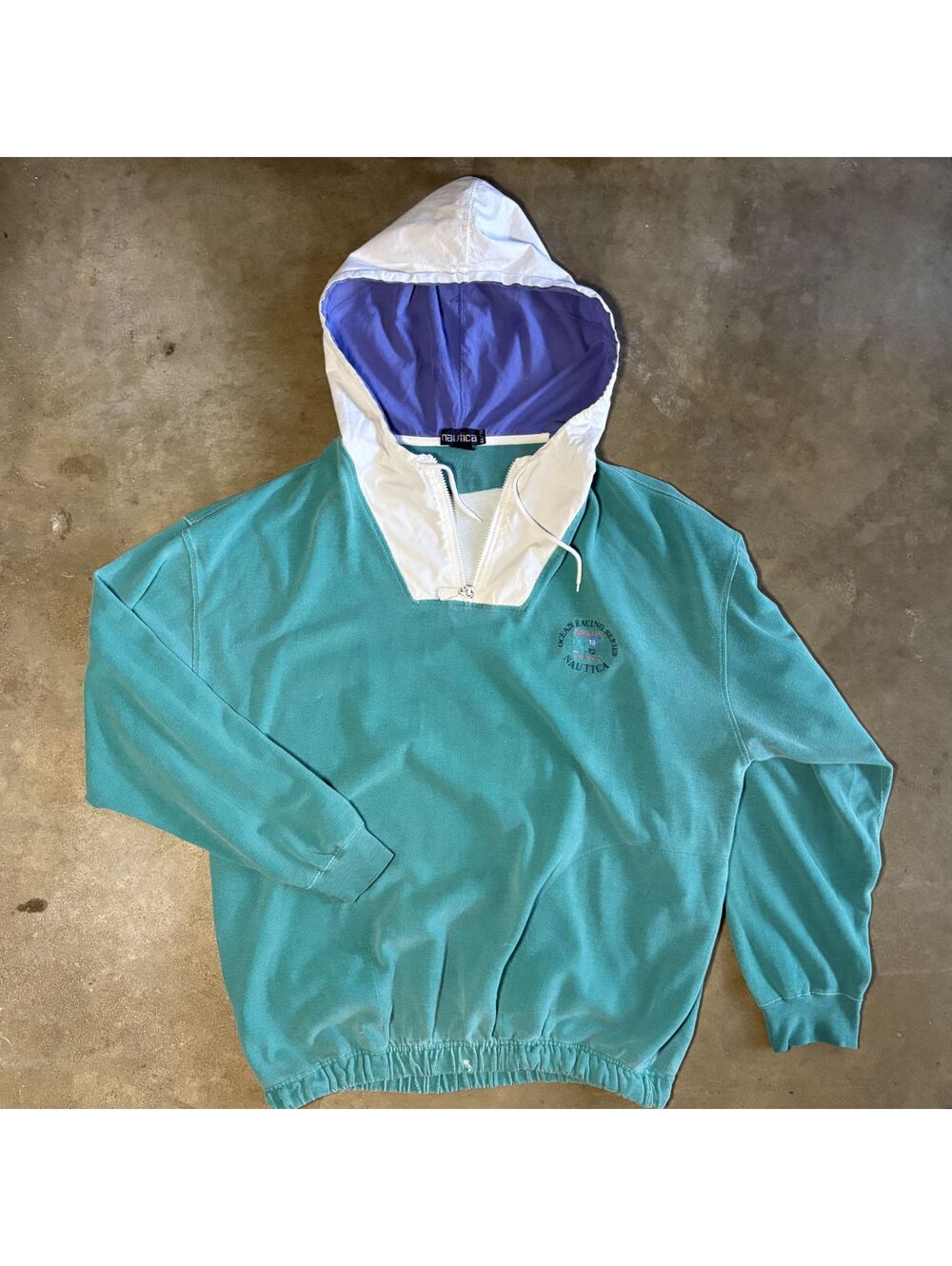 Nautica Ocean Racing Series Men's Vintage Pullover Hoodie Size XL